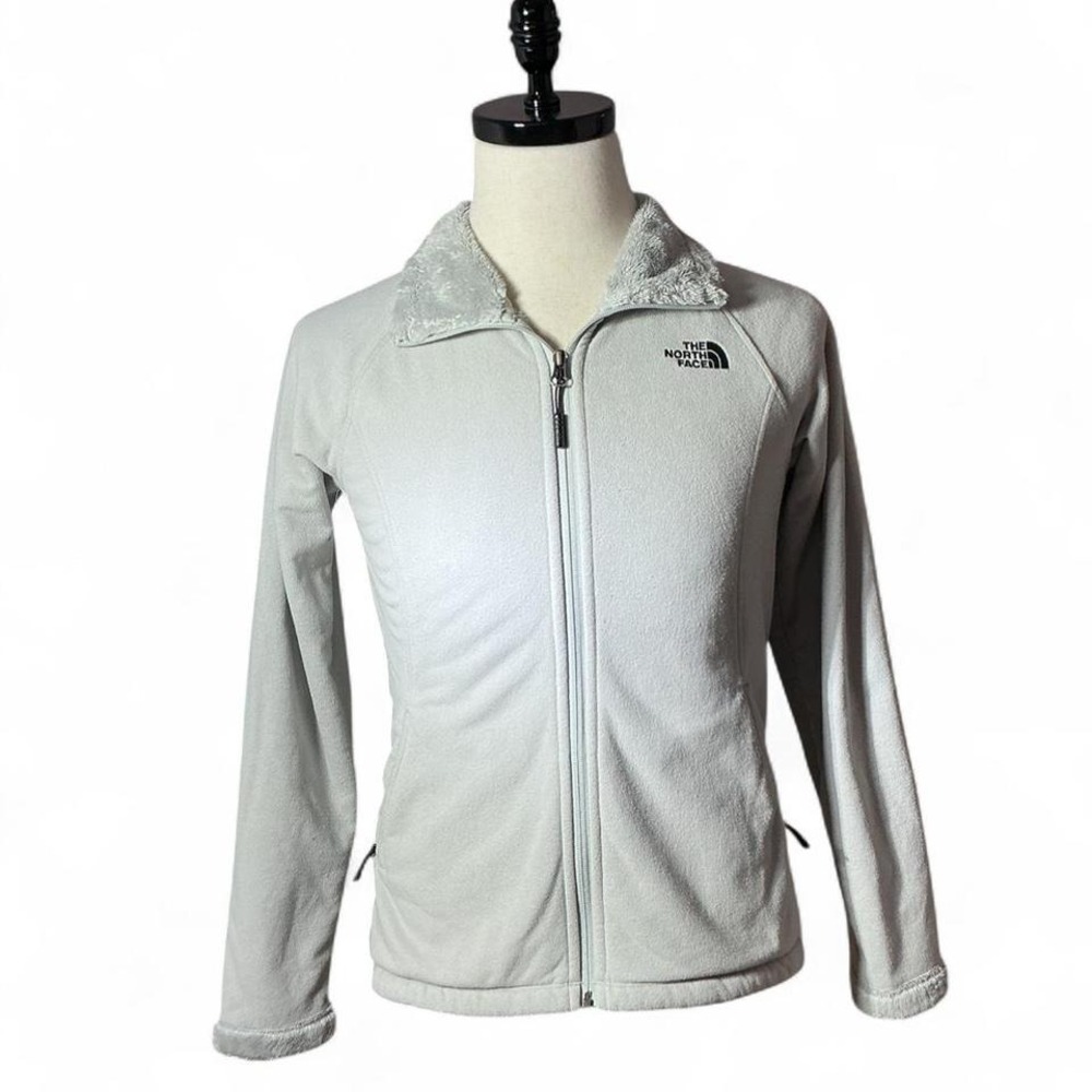 The North Face Fleece Jacket Womens Gray Full Zip Plush Collar Winter